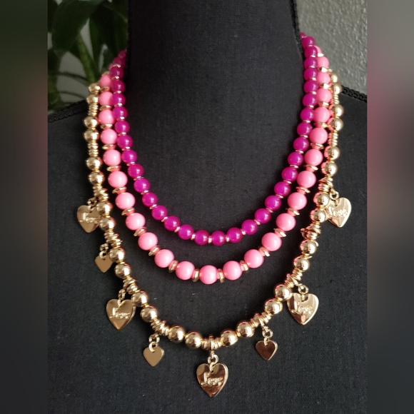 NWT Lilly Pulitzer Pink and Gold Beaded Jewelry Set - Picture 2 of 7